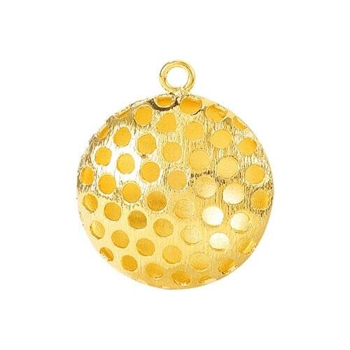 Factory Wholesale Gold Color Brass Round Charms Pendants Necklace and Bracelet Earring Diy Jewelry Making Supplies Accessories