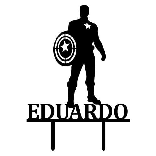 Personalized Captain Superhero Silhouette wedding birthday cake toppers bridal baby shower Bachelor party decorations