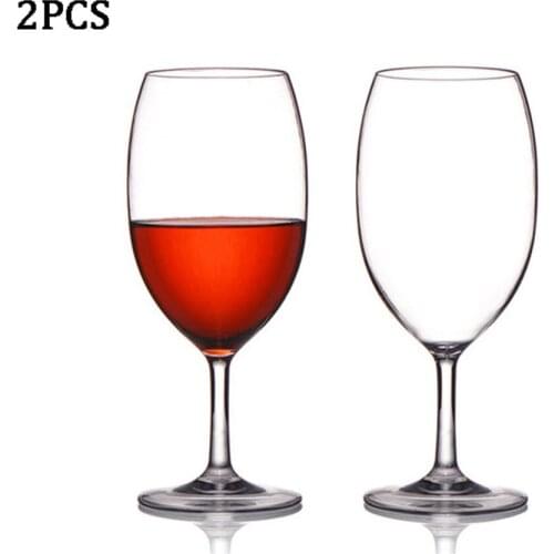 2Pcs Plastic Wine Glasses Cocktail Glass Unbreakable Champagne Flutes Cups Home Wedding Party Bar Juice Wine Drinking Glasses