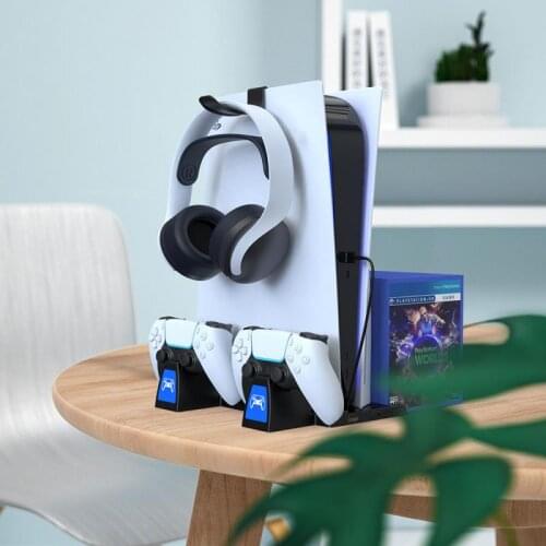 Storage Rack Holder For Gamepads Multifunctional Vertical Cooling Stand Base Fan Cooler Dual Charging Dock For Game Controllers