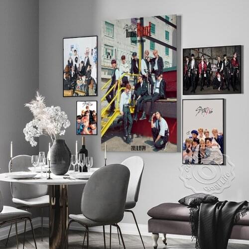 Korea Boy Band Stray Kids Canvas Painting Poster, Star Singer Art Wall Picture, Fans Collection Art Prints, Wall Decor Stickers