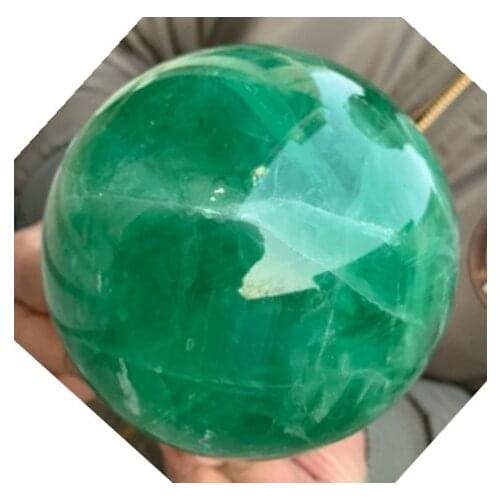7.13lb natural green fluorite ball reiki square pointed chakra quartz crystal healing ball. Carved Christmas gift