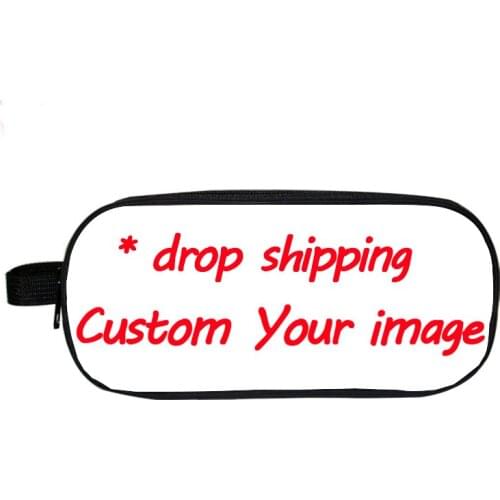 Drop shipping Customized Your image Custom pattern Pencil Case Children Boys Girls Students School Case Stationery Bag