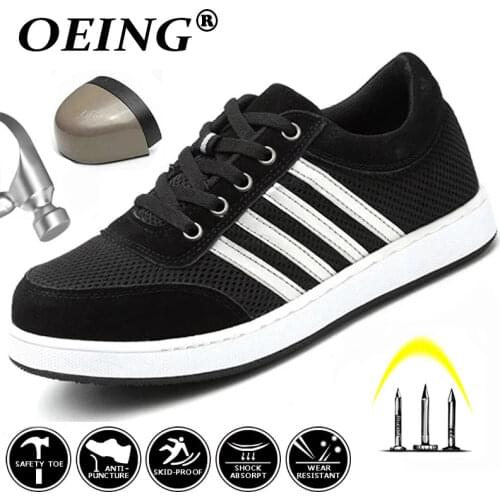 Steel Toe work shoes safety boots Anti-smashing Anti-slip Steel Puncture Proof Construction men woman sneakers shoes 2019 new