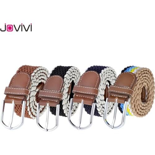 Jovivi Unisex Pants Belt Pin Buckle Sports Webbing Stretch Belt Waistband Canvas Fashion Braid Belt For Men Women Casual Belts
