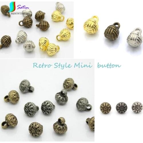 Retro Style Bronze/Ancient Silvery/Gold Shirt/Tang suit/cheongsam Mini Button S0575H 10mm and 11mm