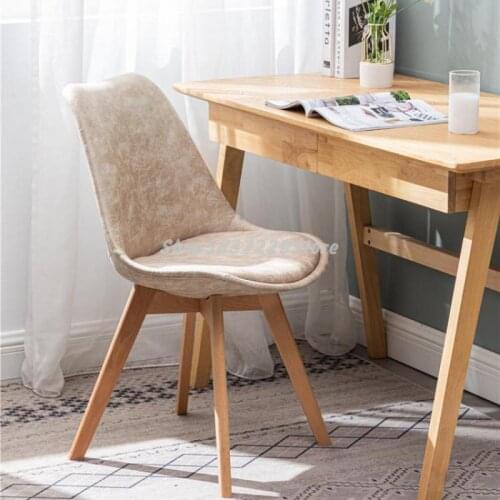 Nordic Dining Chair Household Leisure Chair Simple Solid Wood Chair Makeup Chair Study Writing Desk Chair Dormitory Armchair