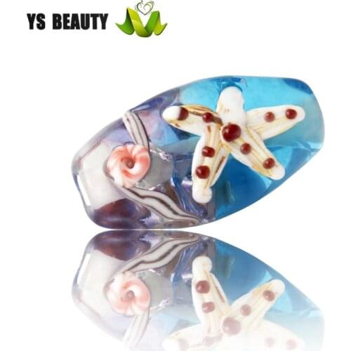 Starfish glass bead lampwork firing jewelry beads DIY rope knitting small jewelry home decoration independent collocation beads