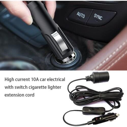 Car Cigarette Lighter Extension Line Cable Car Electrical Accessories With Switch Auto Refrigerator Parts 3M/9.84FT Dropshipping