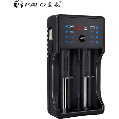 PALO 18650 Smart Charger For 3.7V 18500 16350 18650 26500 Li-ion Rechargeable Battery For 1.2V AA AAA NiMH Rechargeable Battery