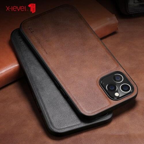 X-Level Leather Back Cover iPhone 12 mini / iPhone 12 / iPhone 12 Pro Max Cases Original Luxury Ultra Light Phone Case