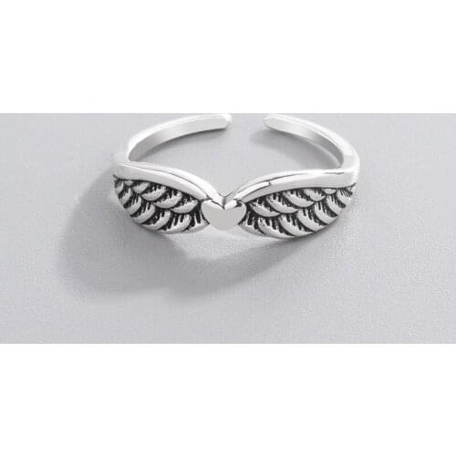 VENTFILLE 925 Sterling Silver Love wings ring womens simple design small fresh ring Handmade Jewelry Gift
