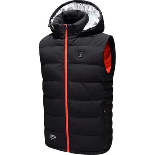 Heated Vest Winter Down Youth Warm Jacket USB Charging Cotton Smart Heating Vest Hooded Electric Cotton Clothing Heating Clothes