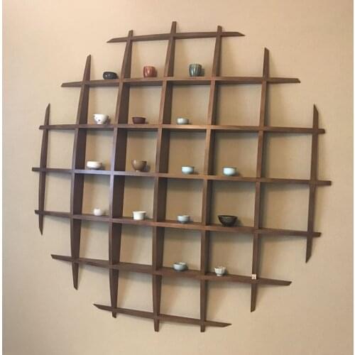 Zq Solid Wood New Chinese Style Duobao Pavilion Decoration Cabinet Zen Teaware Display Shelf Living Room