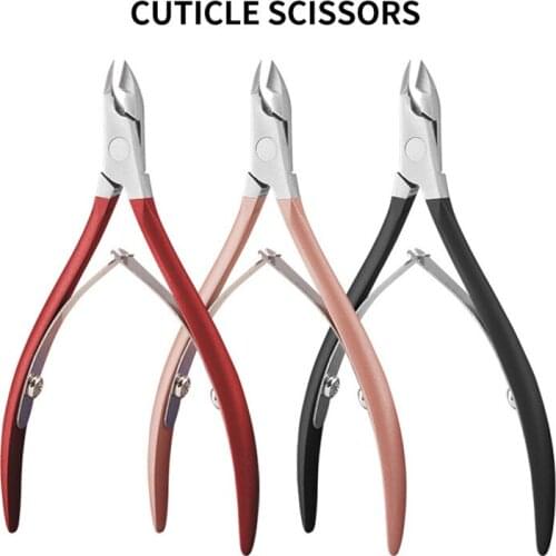 1Pc Stainless Steel Cuticle Nail Pusher Black/Rose Gold/Red Dead Skin Cuticle Remover Nail Pusher Remover Manicure Pedicure Tool