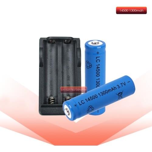 2pc ANLB AA 14500 1300mah 3.7V lithium ion rechargeable batteries With 14500 Battery Charger
