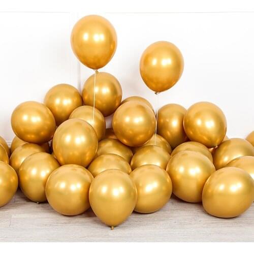 20/30pcs 12inch Wedding Metallic Latex Balloons Chrome Gold Air Helium Baloons Decoration for Birthday Party Adult Celebration