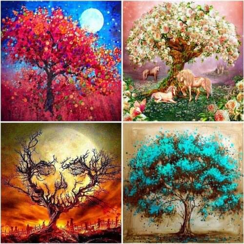 Evershine Diamond Painting Full Drill Square Tree Diamond Embroidery Sale Scenery Diamond Mosaic Scenic Rhinestones Pictures