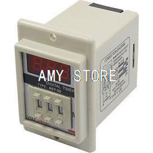 ASY-3D AC 220V 99.9 Minute Digital Timer Programmable Time Delay Relay White