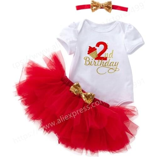 Baby Girl Clothes 2nd Birthday Dress Outfits 2 Years Girls Boutique Clothing Christening Dresses For Toddler Girls