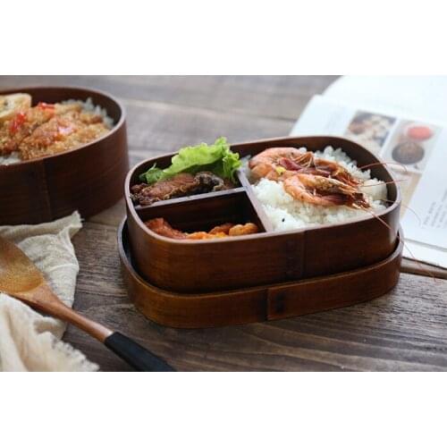 Japanese-style wooden lunch box meal box when the box sushi box sub-block wooden bowl vegetable bowl box hand-made