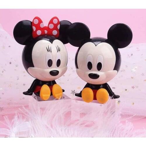 Disney New Minnie Mickey Cake Decoration Fashion Cute Cartoon Cake Ornament Cake Topper Baby Shower Birthday Party Kids Toys