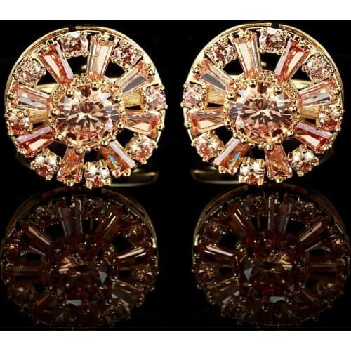 Mens French Shirt Cufflinks Womens Shirt Light Luxury Zircon Cufflinks Red Stone Cufflinks