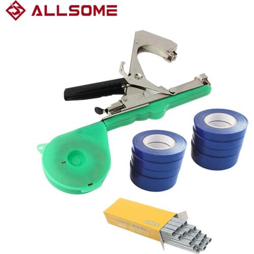 ALLSOME Tying Tool Plant Garden Plant Tapener Machine 10 Rolls Tape Set for Vegetable, Grape, Tomato,Cucumber, Pepper Flower