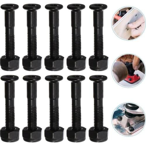 40 Sets Skateboard Hardwares Set Replacement Parts Black Mounting Bolts Set