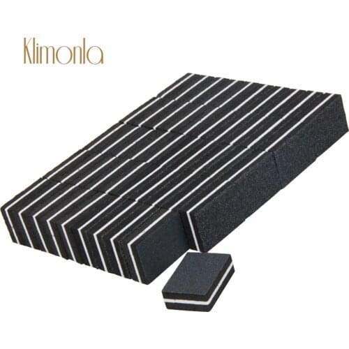 200Pcs/Pack Mini Nail File 100/180 Grit Sanding Washable Sponge Black Square Sandpaper Polish Lime a ongle Manicure Tools Salon