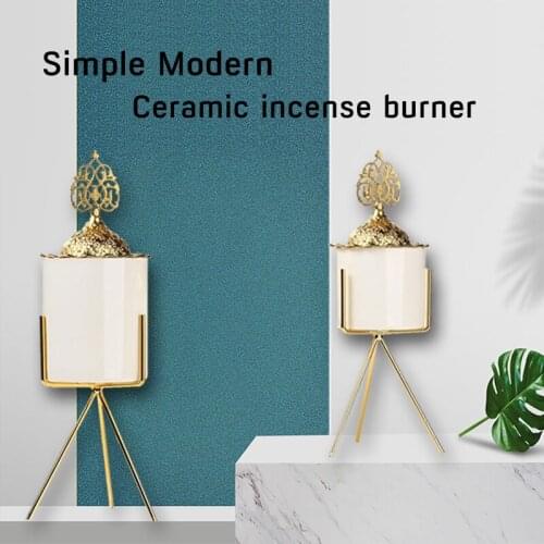 Muslim Golden Censer Aromatherapy Furnace Bdudhism Incense Holder Middle East Nordic Ceramics Incense Burner Creative Home Decor