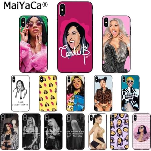FHNBLJ Rapper Singer nicki minaj cardi b TPU Soft High Quality Phone Case for iPhone 8 7 6 6S Plus X XS MAX 5 5S SE XR Cover