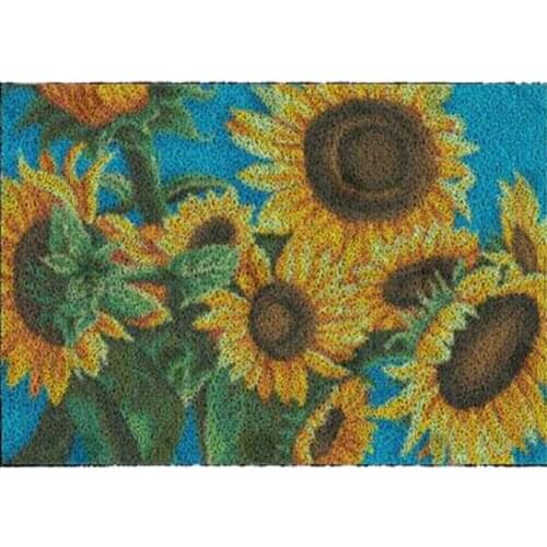 Latch hook rug kits with Pre-Printed Pattern Carpet embroidery Knotted carpet kit Foamiran for needlework Sunflower Tapestry