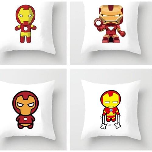 Super hero Marvel Cartoons iron Man Pillow pillowcase sofa boy bedroom Decorative hug pillow case Home decoration pillowcase