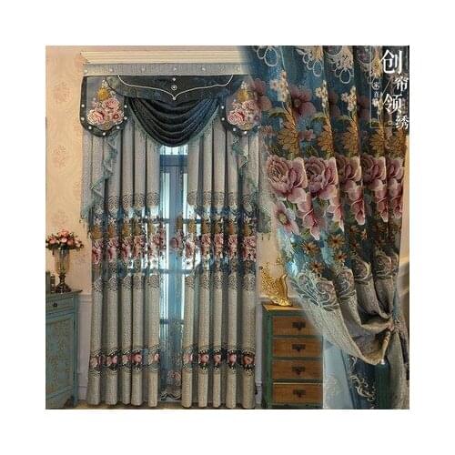 New Curtains for Dining Living Bedroom Room window Custom high quality Luxury European Water Soluble Embroidery Screens Valance
