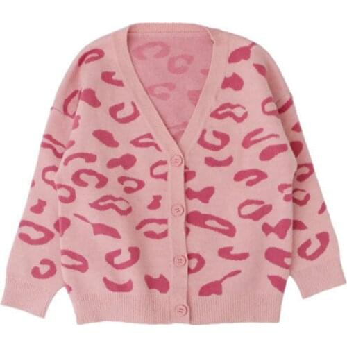 Autumn Teen Girls Pink Oversized Sweaters Children Clothing Knitting Baby Cardigan Kids Clothes Childrens Casual Coats Knitted