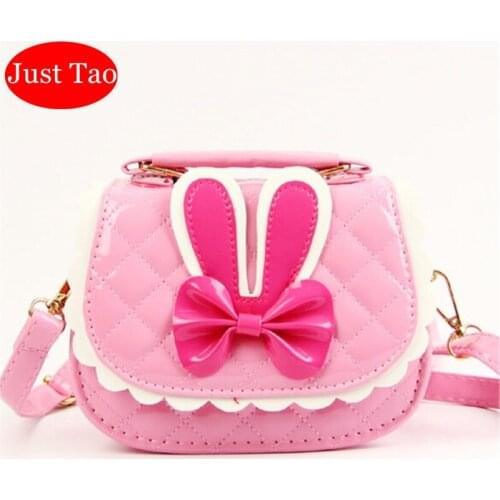Just Tao! Childrens Bowknot cartoon Bags Girls small shoulder bags Kids Mini handbags Prescool child Totes low price bag JT047
