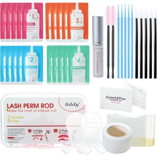Eyelash Perm Set DIY Lashes Lifting Kits With Rods Glue Eye Lashes Eyelash Perming Kit Lifting Extension Non-stimulating Makeup
