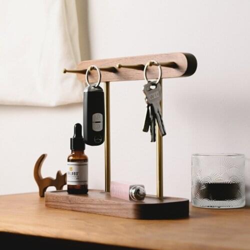 Black walnut storage rack solid wood jewelry box entry key storage rack porch desktop storage rack