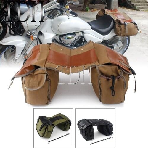 Motorcycle Saddle Bags Side Storage Luggage Bag Tool Pouch 35-40L For Harley Suzuki Honda Kawasaki Vulcan Rear Seat Bicycle Bag