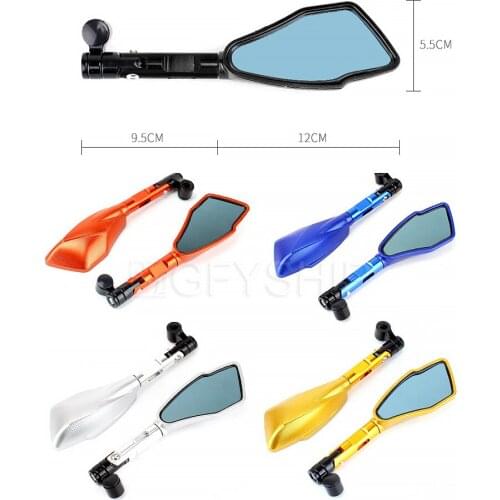 Universal Motorcycle Side Mirrors E-Bike Rearview Mirrors Motocross Back Side Modified Convex Mirror Carbon Fiber Scooter