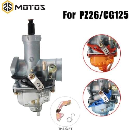 Motorcycle PZ26 26mm Manual Choke Carburetor Nylon Float Bowl For HONDA CG125