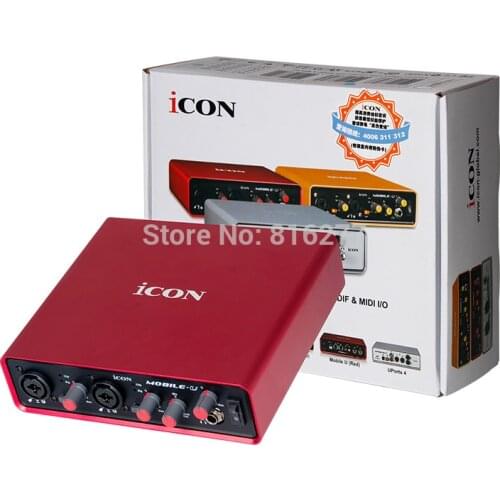 ICON Mobile U sound card 4-In/4-Out USB Recording Interface full duplex recording&playback Supports DirectSound WDM and ASIO2.0