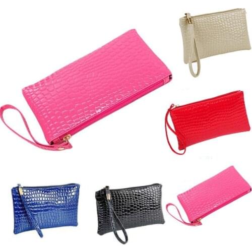 1PC Women Lady Leather Purse Card Key Mini Purse Pouch Coin Bag Small Zipper Coin Purse Long Coin Clutches Drop shipping