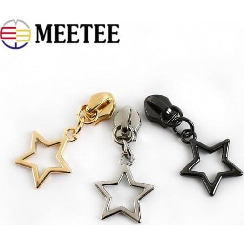 10pcs Meetee Zips Heads for Nylon Zippers Sewing Luggage Pocket Non Lock Zipper Sliders Puller Repair Kit DIY Accessories