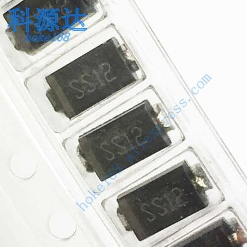 100pcs/lot 1N5817 SS12 DO-214 AC Schottky Rectifier Diode In Stock