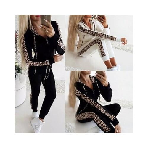 2Pcs Set Women Sport Tracksuit Zipper Hoodies Sweatshirt Pants Set Jogger Sport Wear Ladies Casual Sweat Autumn Streetwear Suit