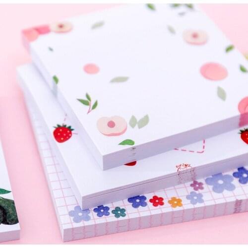 4pcs Flower Creative Memo Pad Student Sticky Notes Fruit Notepad Office Planner Decoration School Stationary Supplies
