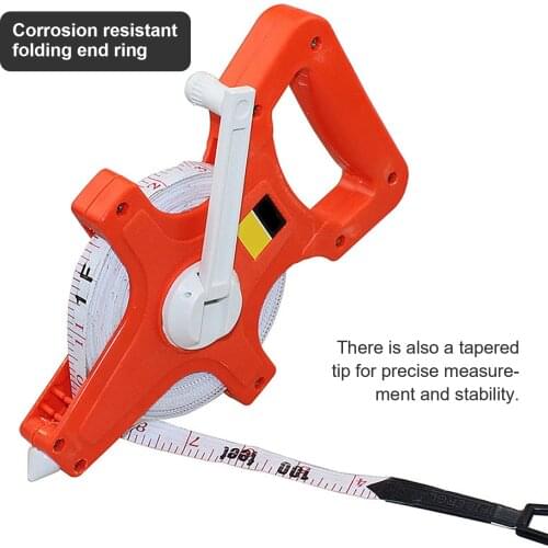 50M/100M Unwinding Glass Fiber Tape Measure Leather Tape Measure Inch Metric Scale Impact Resistance ABS Measuring Tool