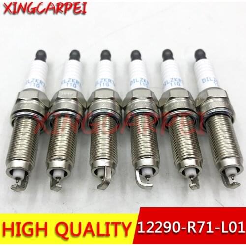 6pcs 12290-R71-L01 DILZKR7A11G Dual Iridium Spark Plug 92924 for Honda Accord Odyssey Pilot 3.5L for Acura TL 3.5L 12290R71L01